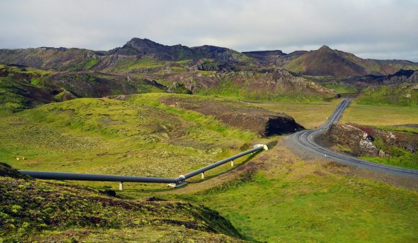 Pipeline crossing a rural landscape